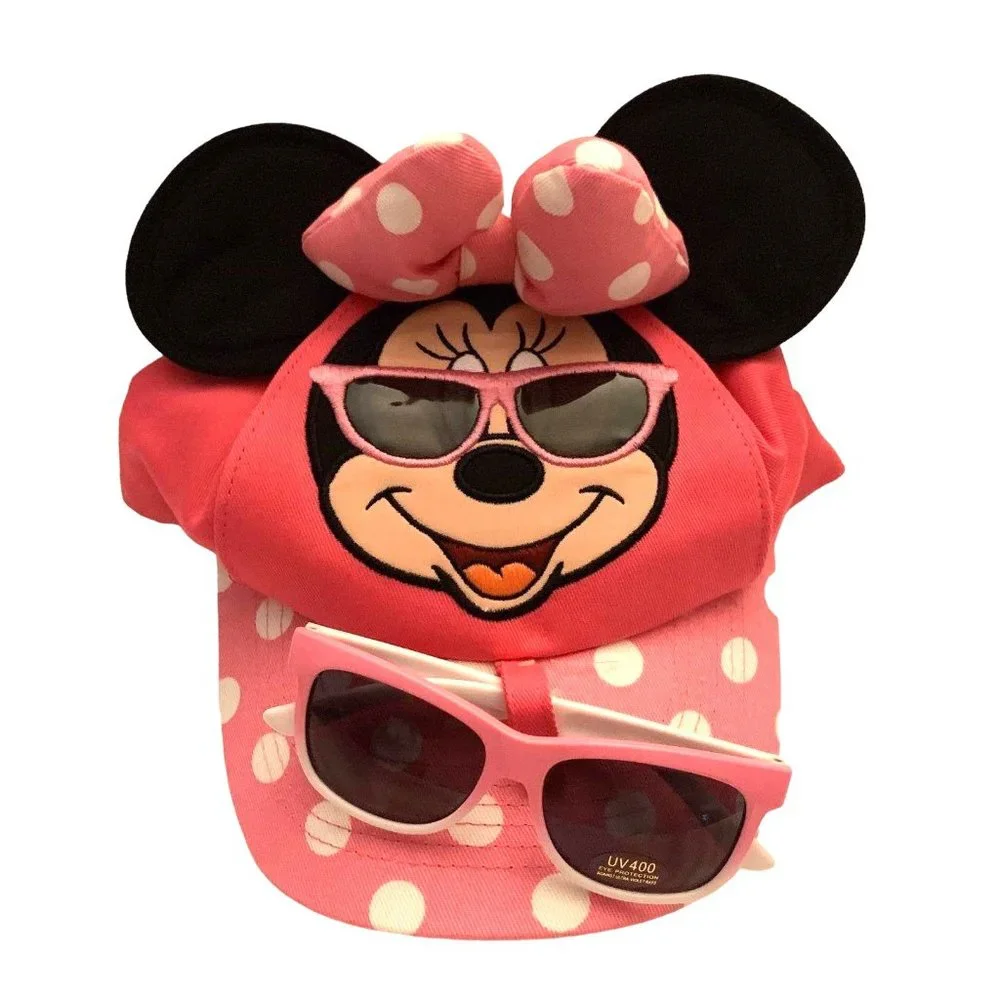 Disney Parks Minnie Mouse Pink Toddler Hat and Sunglasses - Picture 2 of 6
